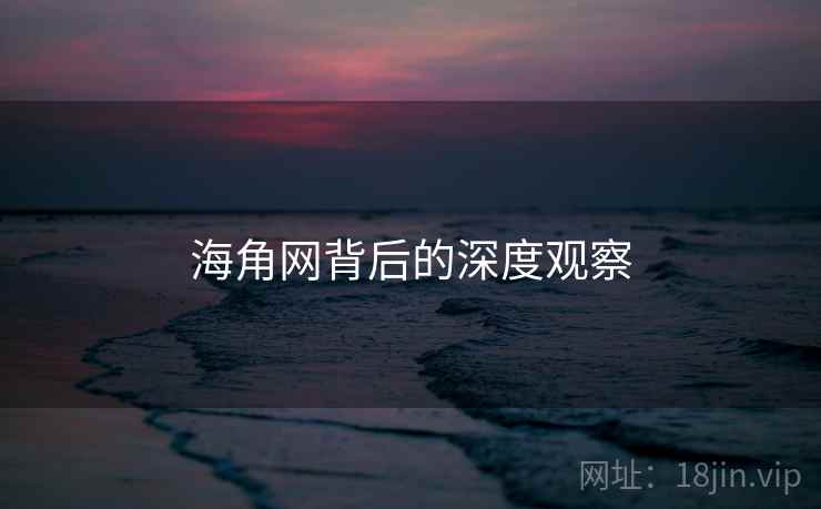 海角网背后的深度观察