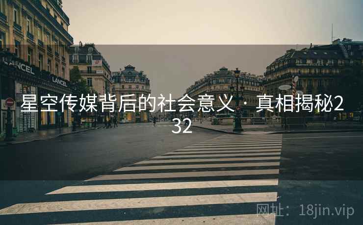 星空传媒背后的社会意义 · 真相揭秘232