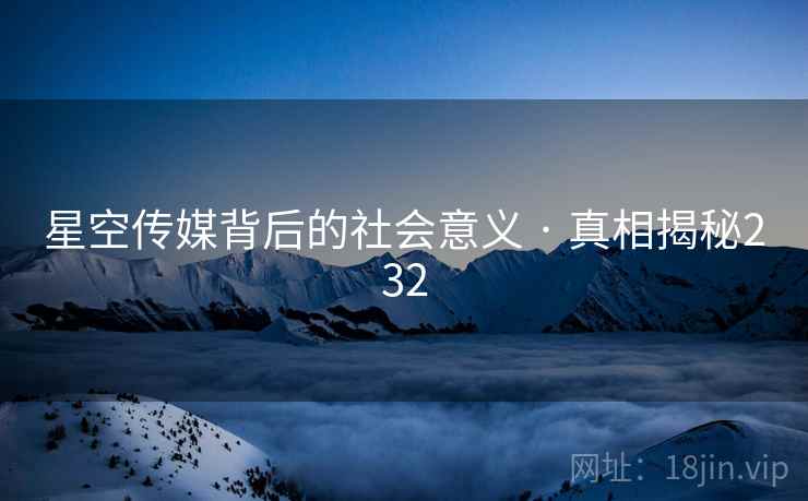 星空传媒背后的社会意义 · 真相揭秘232